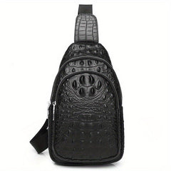 SCHLATUM Crocodile Pattern Crossbody Bag Multifunctional Backpack