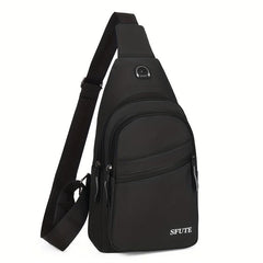 Men's Crossbody Bag With Earphone Hole Multifunctional Shoulder Bag