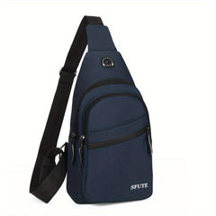 Men's Crossbody Bag With Earphone Hole Multifunctional Shoulder Bag
