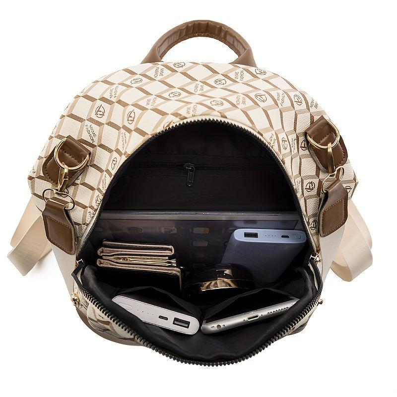 Large Capacity Plaid Backpack Nylon Lightweight School Bag