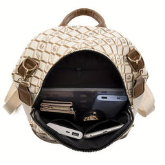 Large Capacity Plaid Backpack Nylon Lightweight School Bag