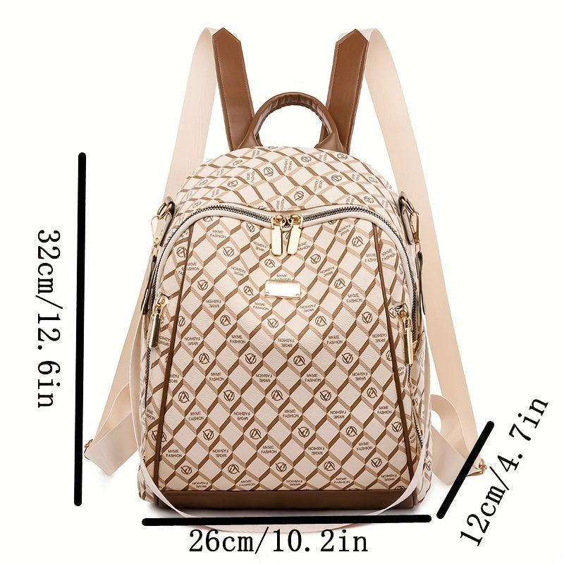 Large Capacity Plaid Backpack Nylon Lightweight School Bag