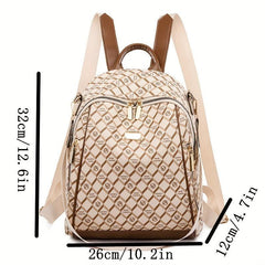 Large Capacity Plaid Backpack Nylon Lightweight School Bag