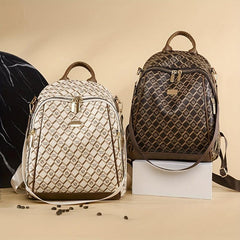 Large Capacity Plaid Backpack Nylon Lightweight School Bag
