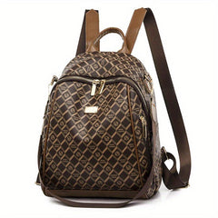Large Capacity Plaid Backpack Nylon Lightweight School Bag