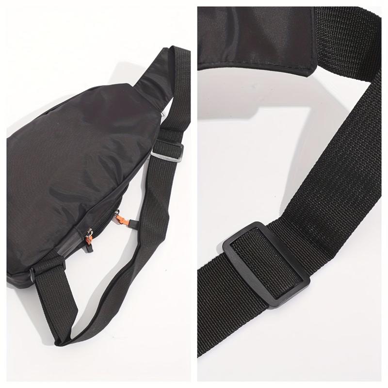 Men's Crossbody Bag With Earphone Hole For Outdoor Sports