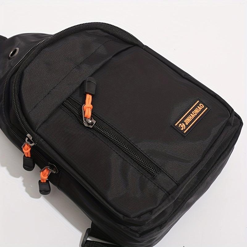 Men's Crossbody Bag With Earphone Hole For Outdoor Sports