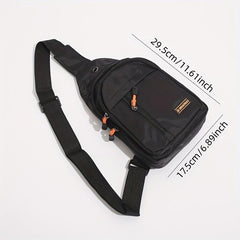 Men's Crossbody Bag With Earphone Hole For Outdoor Sports