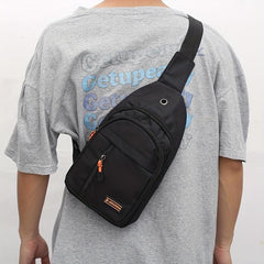 Men's Crossbody Bag With Earphone Hole For Outdoor Sports