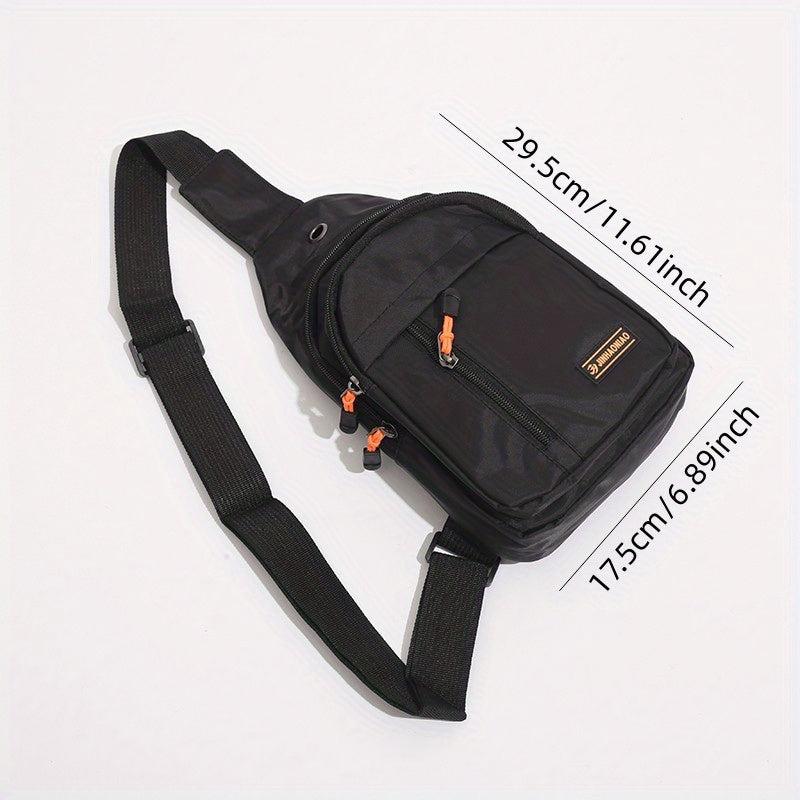 Men's Crossbody Bag With Earphone Hole For Outdoor Sports