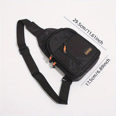 Men's Crossbody Bag With Earphone Hole For Outdoor Sports