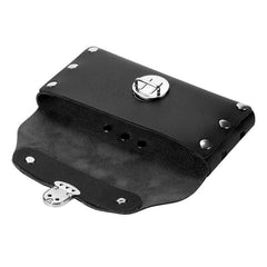 Men's Casual PU Leather Waist Bag Single Layer Rivet Mobile Phone Bag