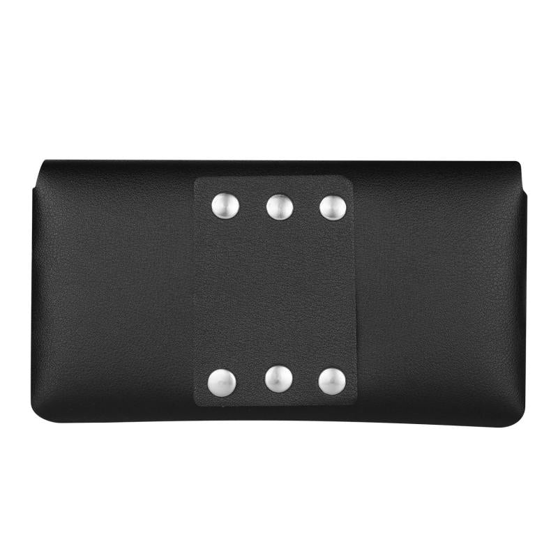 Men's Casual PU Leather Waist Bag Single Layer Rivet Mobile Phone Bag
