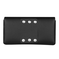 Men's Casual PU Leather Waist Bag Single Layer Rivet Mobile Phone Bag