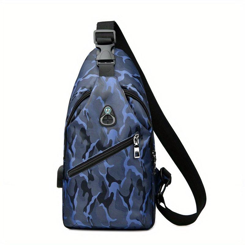 Waterproof Crossbody Chest Bag Sling Bag With USB Charging Port