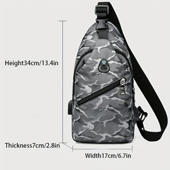 Waterproof Crossbody Chest Bag Sling Bag With USB Charging Port