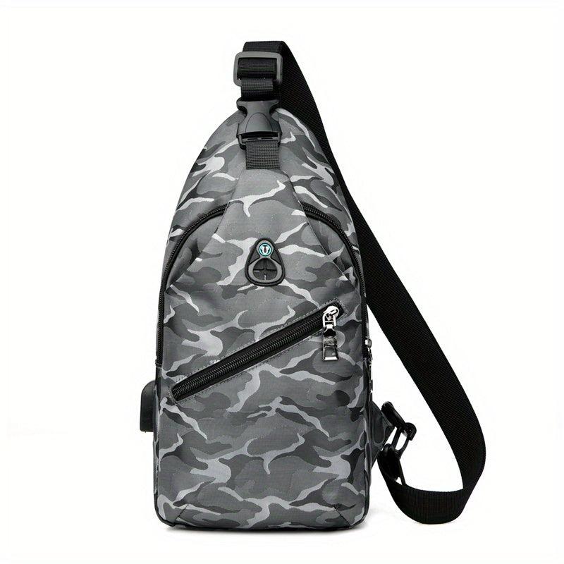 Waterproof Crossbody Chest Bag Sling Bag With USB Charging Port