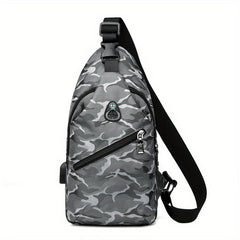 Waterproof Crossbody Chest Bag Sling Bag With USB Charging Port