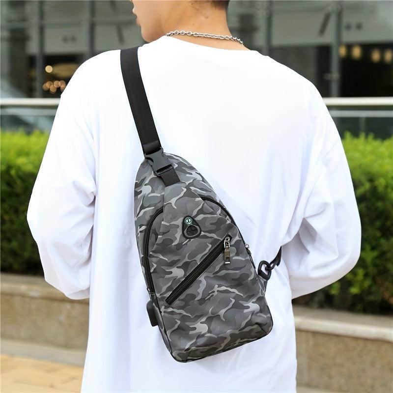 Waterproof Crossbody Chest Bag Sling Bag With USB Charging Port