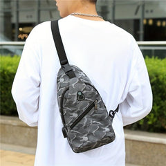 Waterproof Crossbody Chest Bag Sling Bag With USB Charging Port