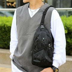 Waterproof Crossbody Chest Bag Sling Bag With USB Charging Port