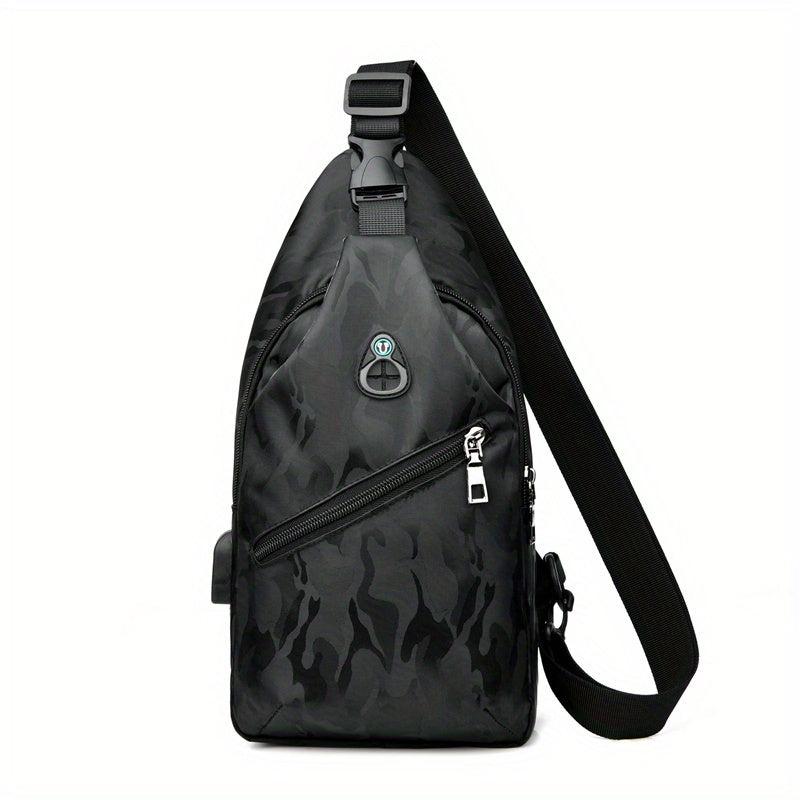 Waterproof Crossbody Chest Bag Sling Bag With USB Charging Port