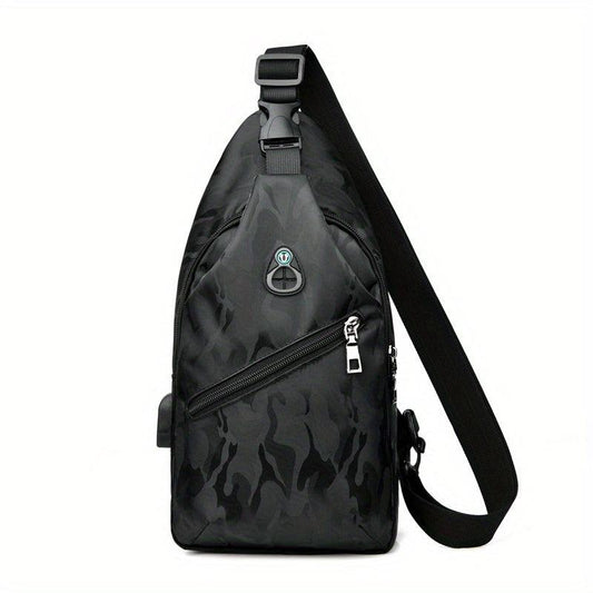 Waterproof Crossbody Chest Bag Sling Bag With USB Charging Port
