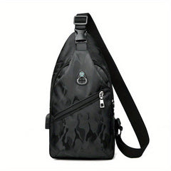Waterproof Crossbody Chest Bag Sling Bag With USB Charging Port
