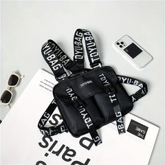 Men's Letter Collision Shoulder Bag Chest Bag
