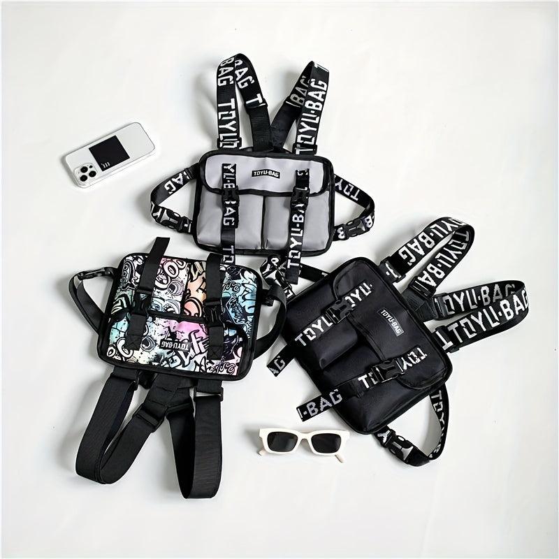 Men's Letter Collision Shoulder Bag Chest Bag