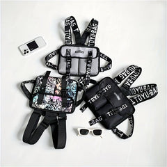 Men's Letter Collision Shoulder Bag Chest Bag
