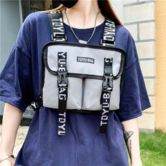 Men's Letter Collision Shoulder Bag Chest Bag