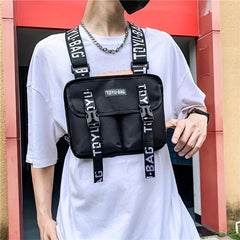Men's Letter Collision Shoulder Bag Chest Bag