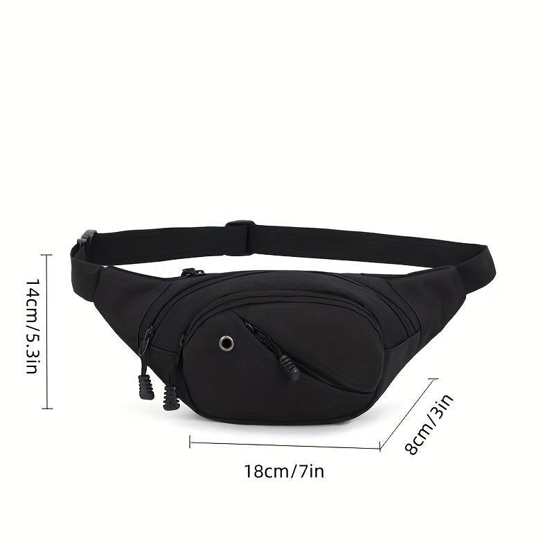 Men's Multifunctional Waist Bag Fanny Pack With Earphone Hole