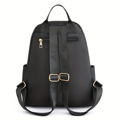 Quilted Zipper Backpack Purse Studded Daypack Women's School Bag