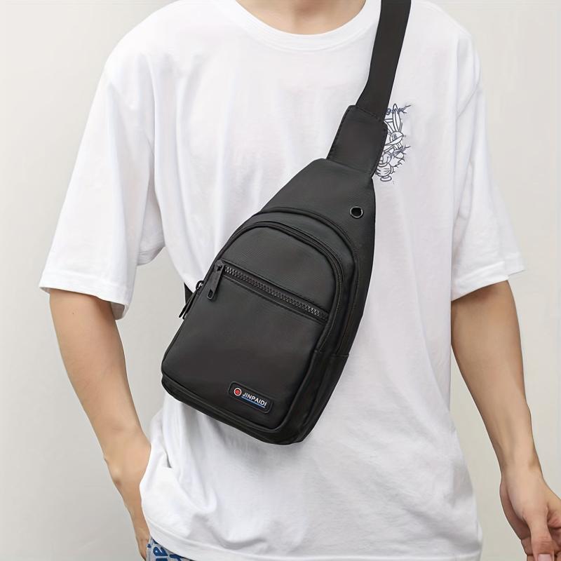 Men's Multifunctional Crossbody Bag with Earphone Hole