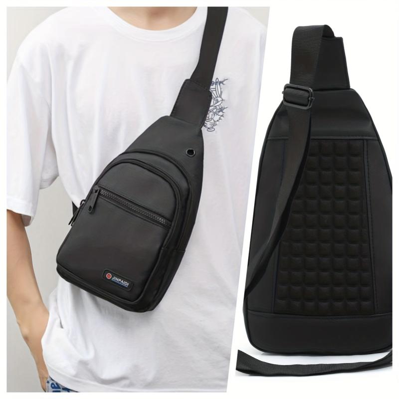 Men's Multifunctional Crossbody Bag with Earphone Hole