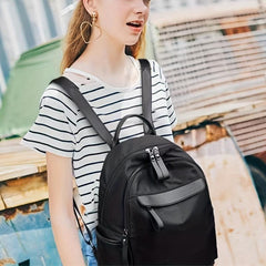 Textured Portable Shoulder Bag Nylon Lightweight Backpack