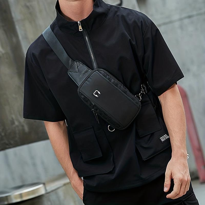 Men's Mini Chest Bag With Earphone Hole for Outdoor Sports