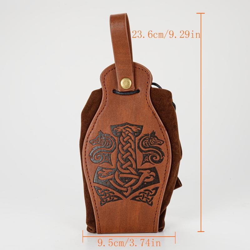 Vintage Medieval Handbag Viking Style Coin Purse Belt Bag for Men and Women