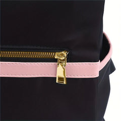 Casual Colorblock Zipper Backpack Women's Travel Bag