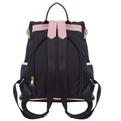 Casual Colorblock Zipper Backpack Women's Travel Bag