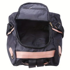 Casual Colorblock Zipper Backpack Women's Travel Bag