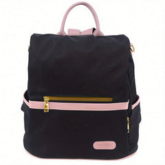 Casual Colorblock Zipper Backpack Women's Travel Bag