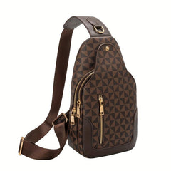 Men's Crossbody Chest Bag Large Checkered Backpack