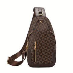 Men's Crossbody Chest Bag Large Checkered Backpack