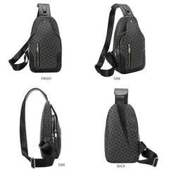 Men's Crossbody Chest Bag Large Checkered Backpack