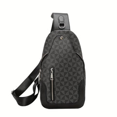 Men's Crossbody Chest Bag Large Checkered Backpack