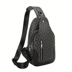 Men's Crossbody Chest Bag Large Checkered Backpack