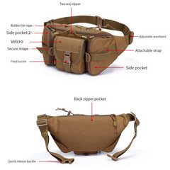 Men's Tactical Waist Bag Waterproof Shoulder Pack for Sports Hiking